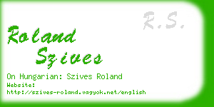 roland szives business card